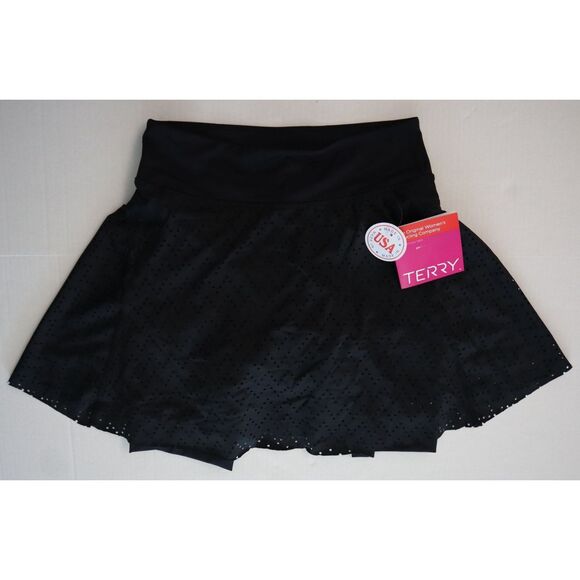 Terry 613104A3000 Women's Sz M Black Eyelet Pattern Rebel Cycling Skort - Picture 1 of 12